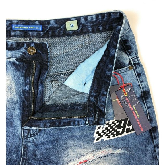 Smoke Rise Distressed Light Wash Denim Jean Shorts - Picture 4 of 10